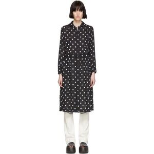 NWT $1235 Comme des Garcons Comme des Garcons Black Polka Dot Shirt Dress